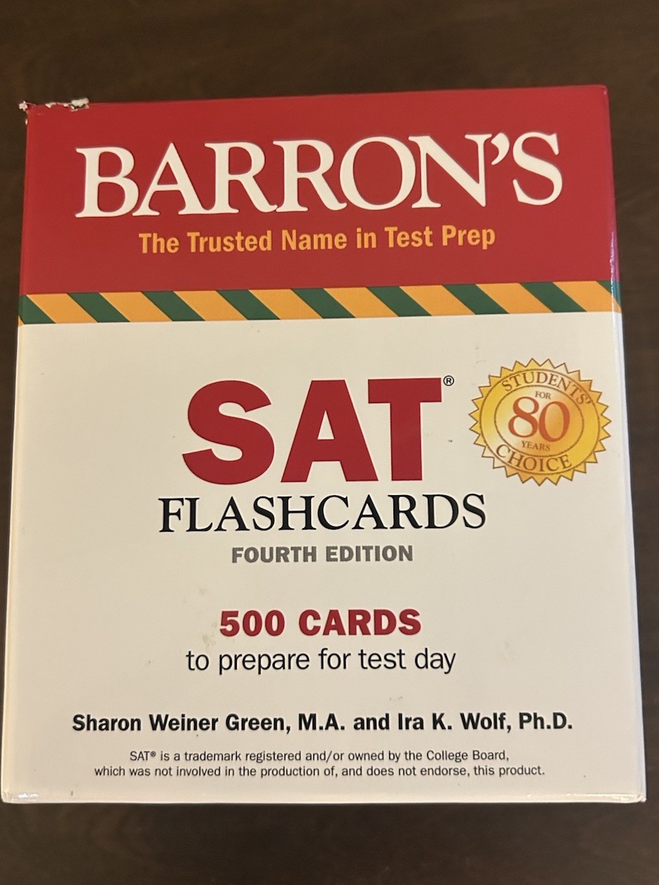 Barron’s SAT Flashcards 4th Edition 500 Cards For Test Preparation