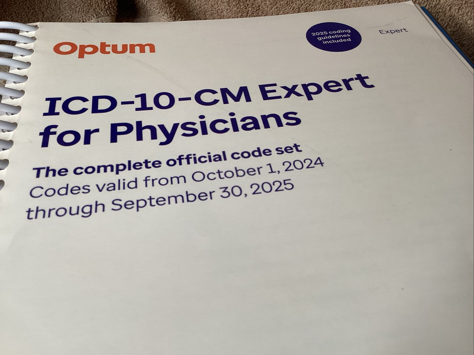 2025 ICD-10-CM Expert for Physicians spiral bound very good