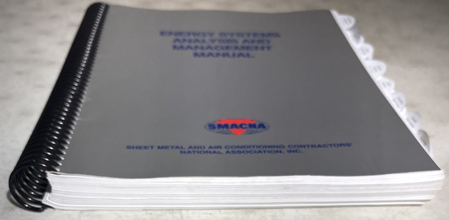 SMACNA Energy Systems Analysis & Management Manual First Edition Spiral Bound