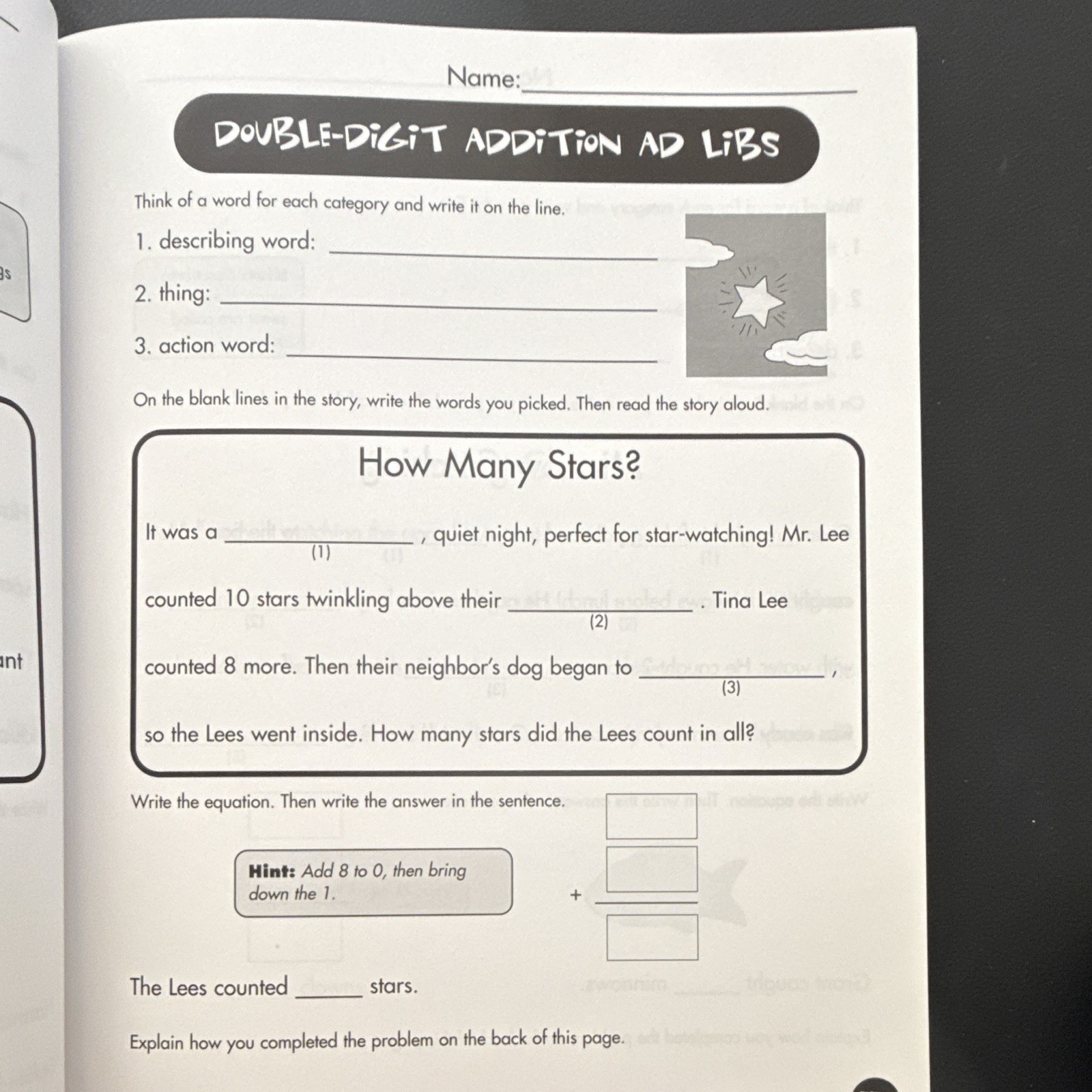 Learning Resources Math AdLibs Add/Sub Word Problems Gr 1-3 LER3175