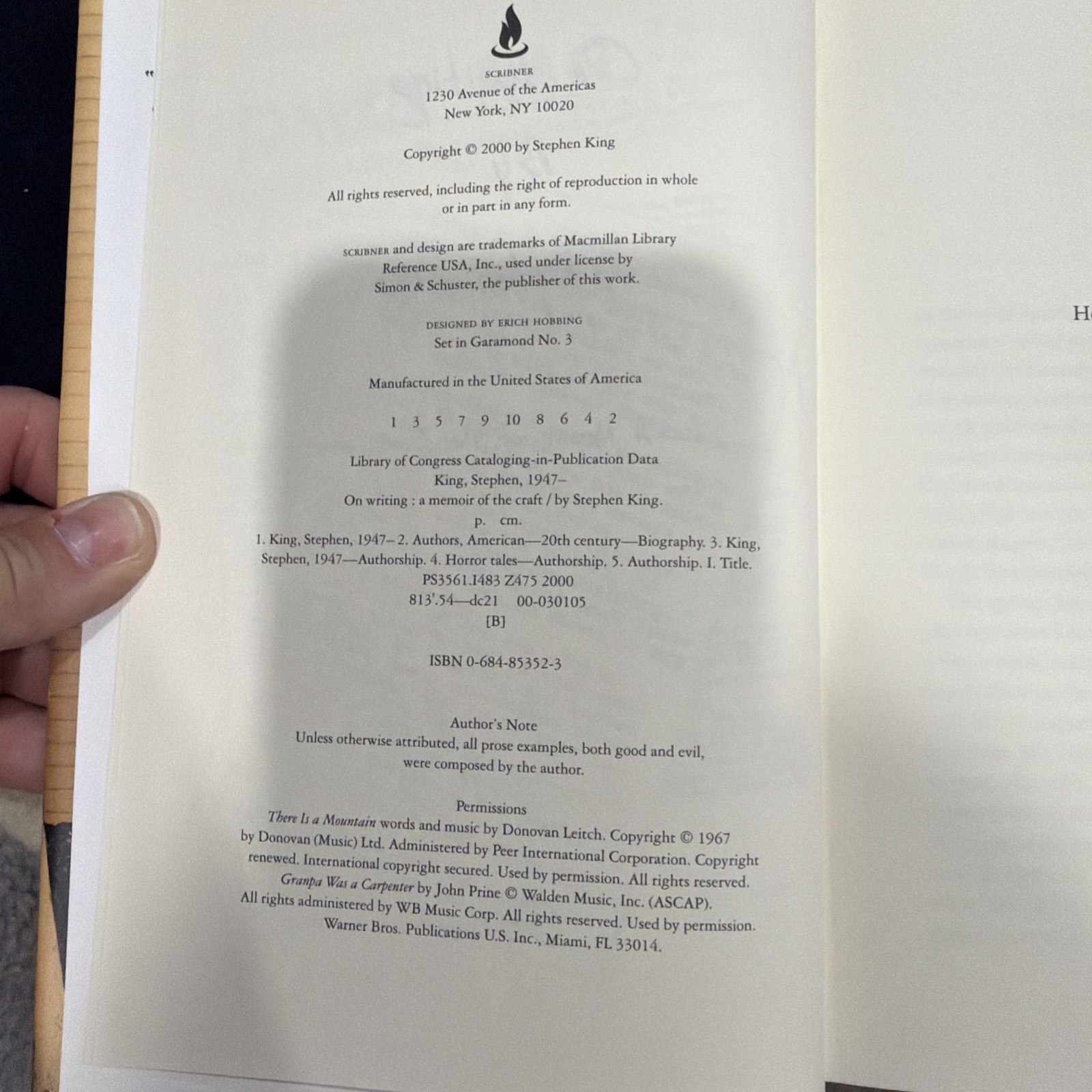 On Writing by Stephen King (2000, Hardcover)