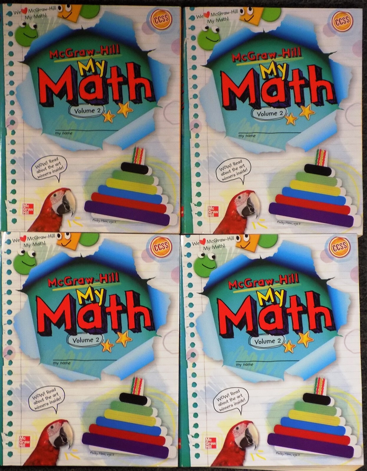 Lot of 4: McGraw-Hill My Math, Grade 2, Student Edition, Volume 2 NEVER USED