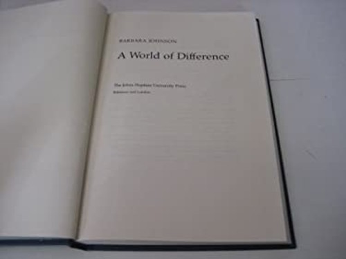 A World of Difference Hardcover Barbara Johnson