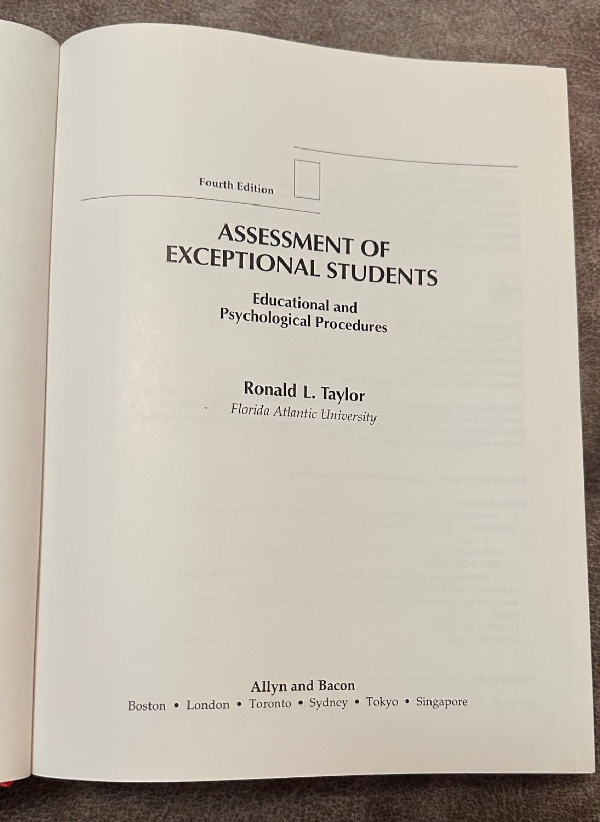 Assessment of Exceptional Students : Educational and Psychological Procedures