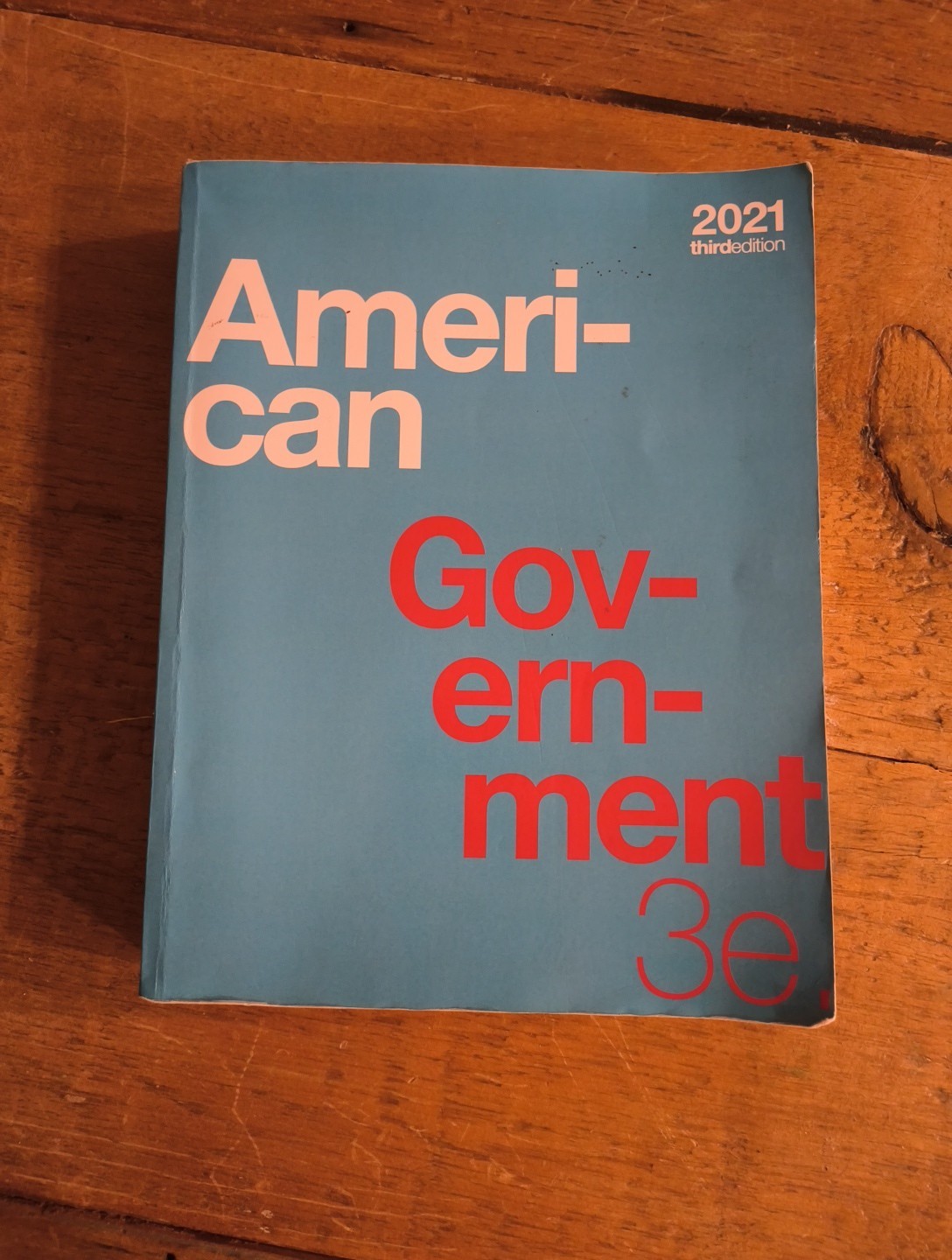 American Government 3e by Glen Krutz (2021, Trade Paperback)
