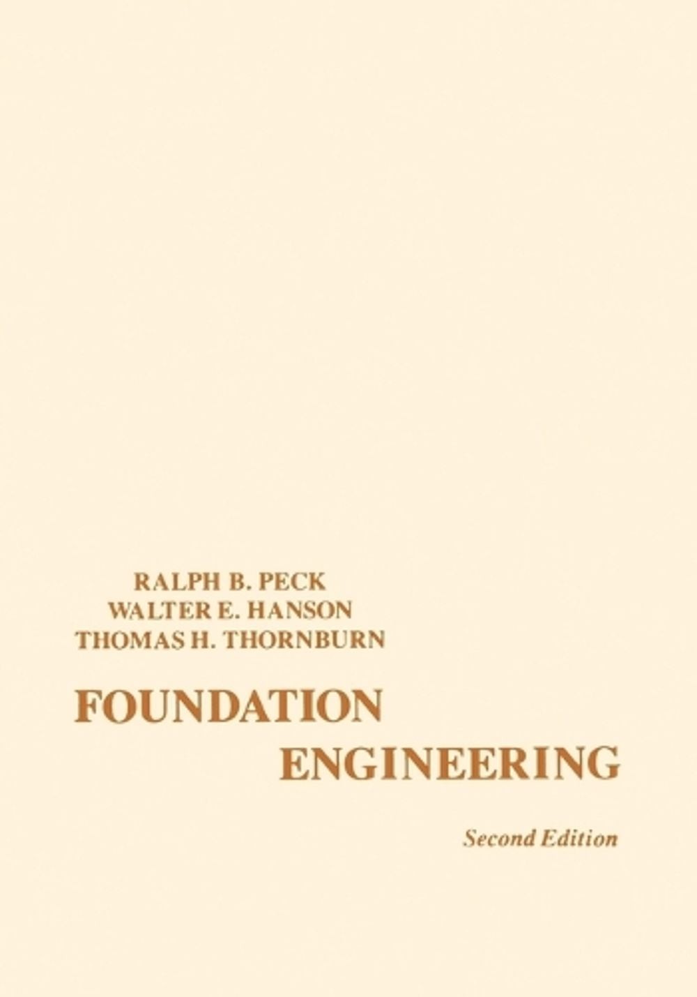 Foundation Engineering by Ralph B. Peck (English) Paperback Book