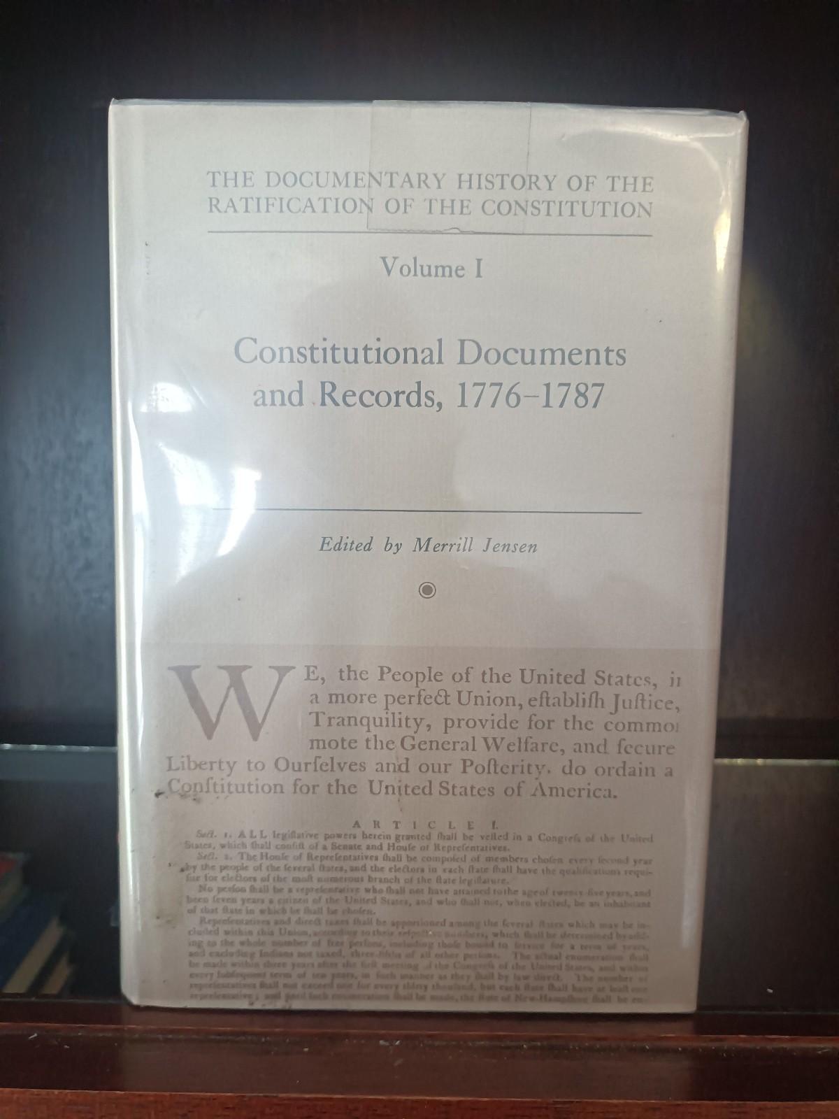 CONSTITUTIONAL DOCUMENTS & RECORDS, Vol 1_HCDJ_1976_Ex-Library_Very Good