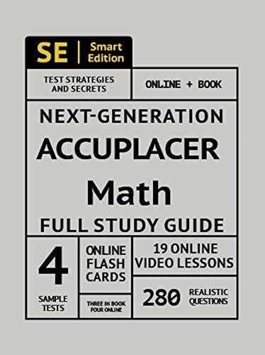 ACCUPLACER MATH FULL STUDY GUIDE: COMPLETE MATH REVIEW, 4 By Smart Edition *VG+*