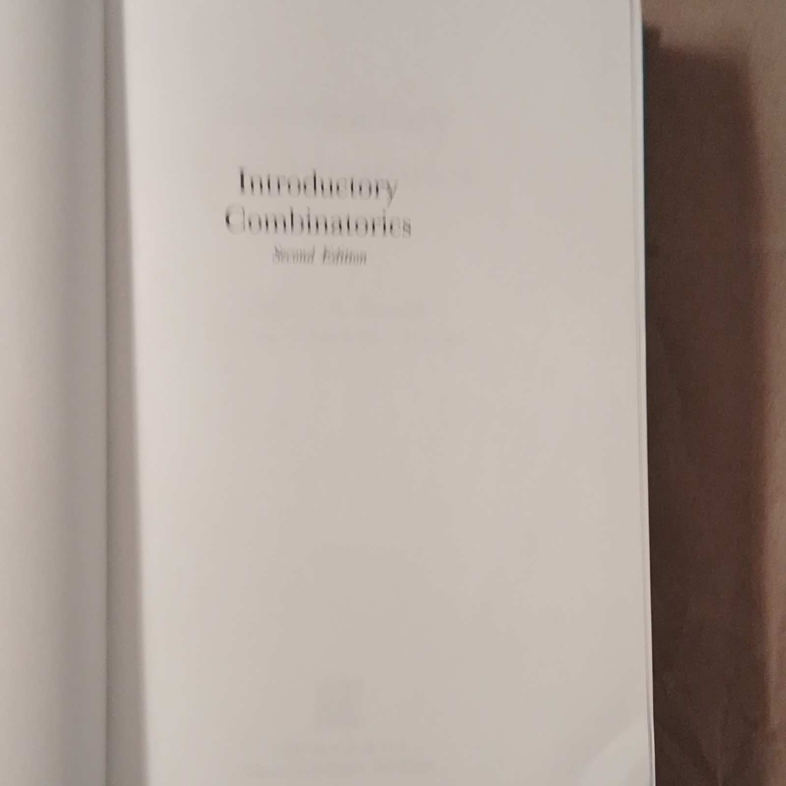 Richard A. Brualdi Introductory Combinatorics 2nd Edition Hardcover Textbook