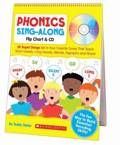 Phonics Sing-Along Flip Chart & CD: 25 S- Teddy Slater, 0545104351, spiral-bound