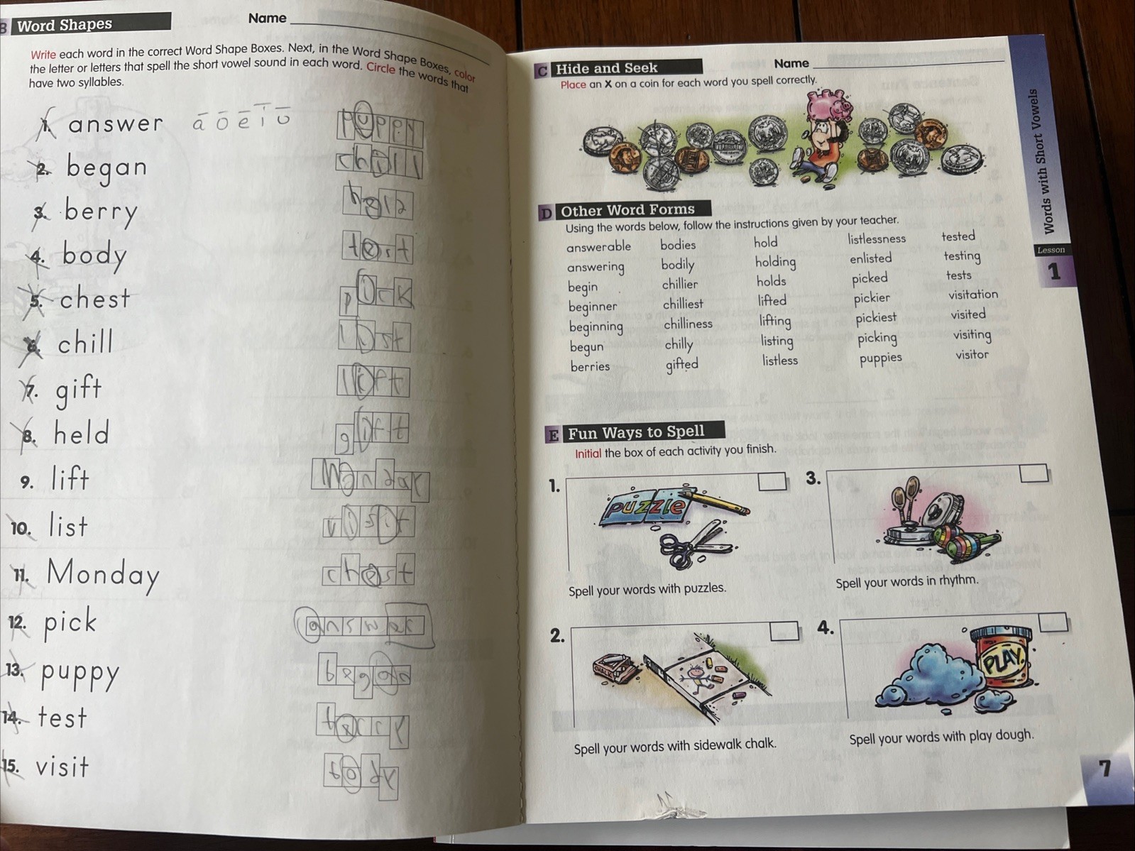 A Reason For Spelling Teacher Guidebook Student Book Level C 3rd Grade