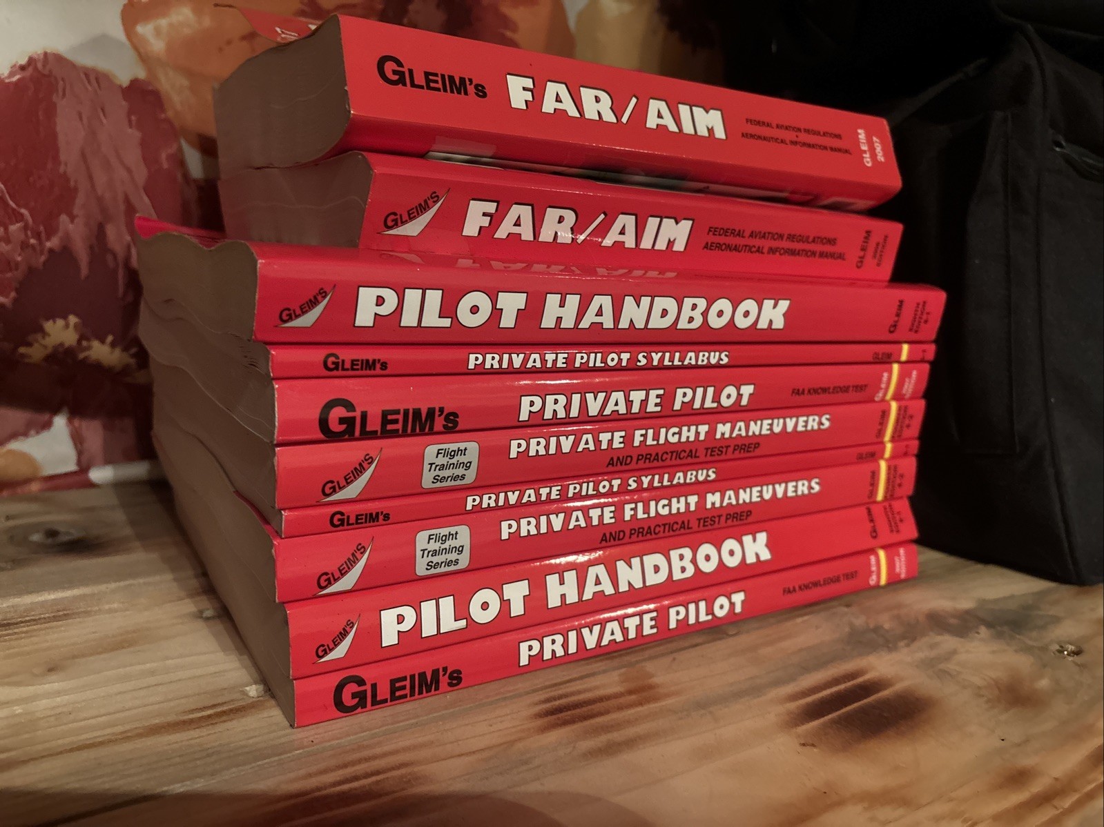 Pilot Handbook Gleim Mixed Lot 10 Books + 2 Bags Private Pilot
