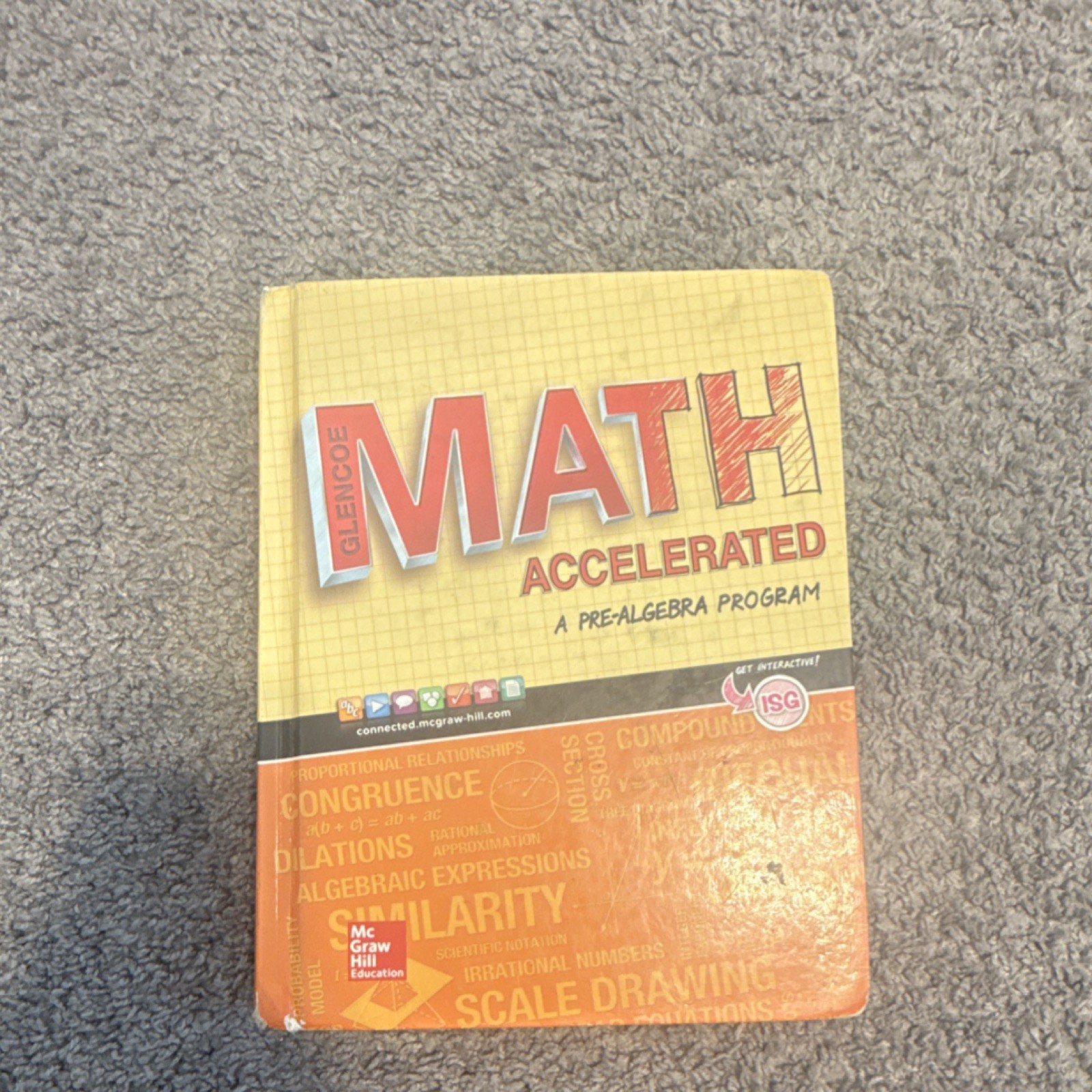 Glencoe Math Accelerated Pre-Algebra Hardcover Textbook by McGraw-Hill