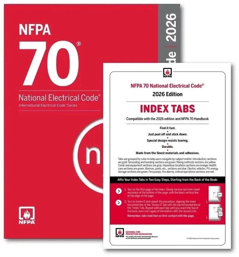 NFPA 70, National Electrical Code NEC 2026 WITH INDEX TAB Paperback