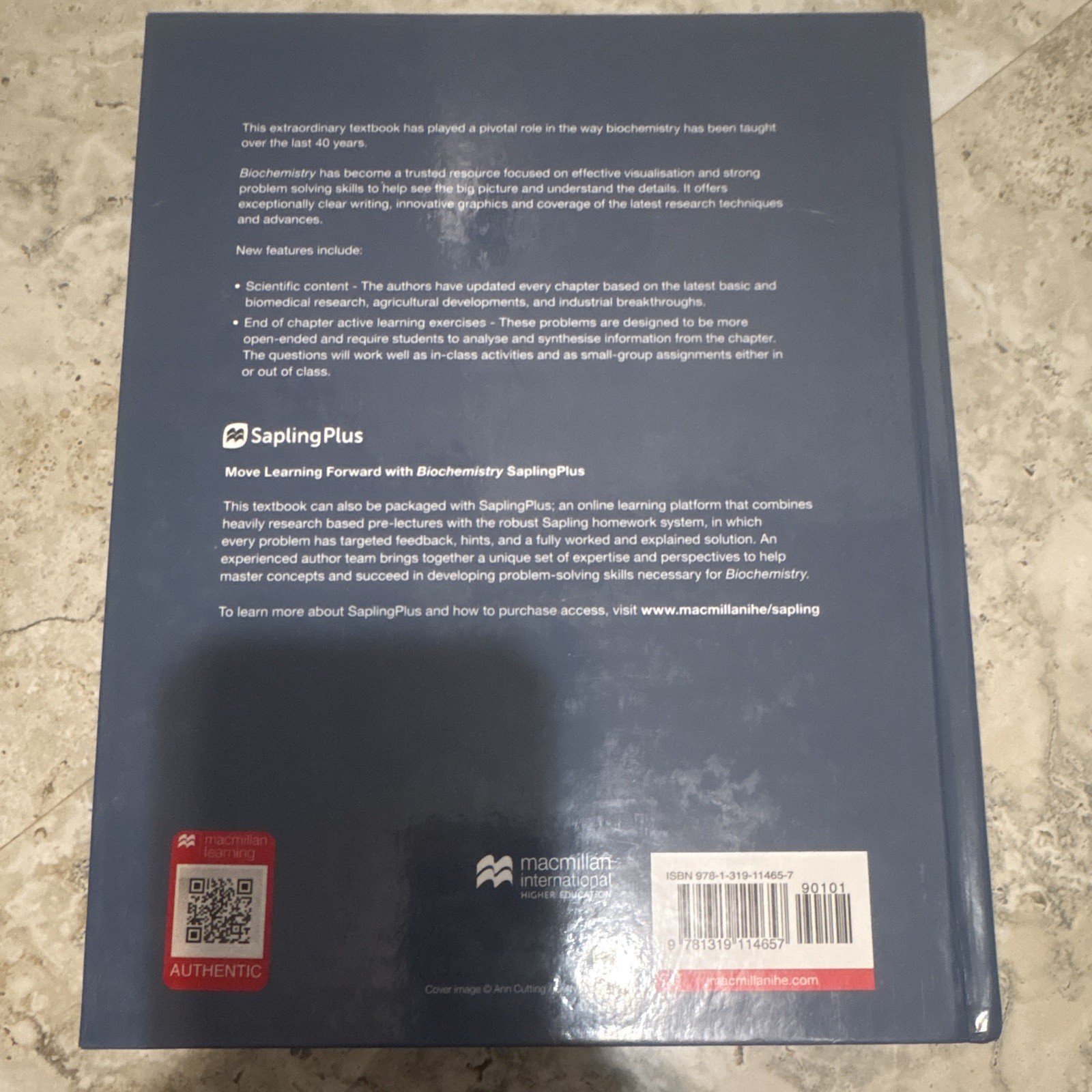 Macmillan Learning Biochemistry 9th Ed Hardcover Textbook Berg Tymoczko Stryer
