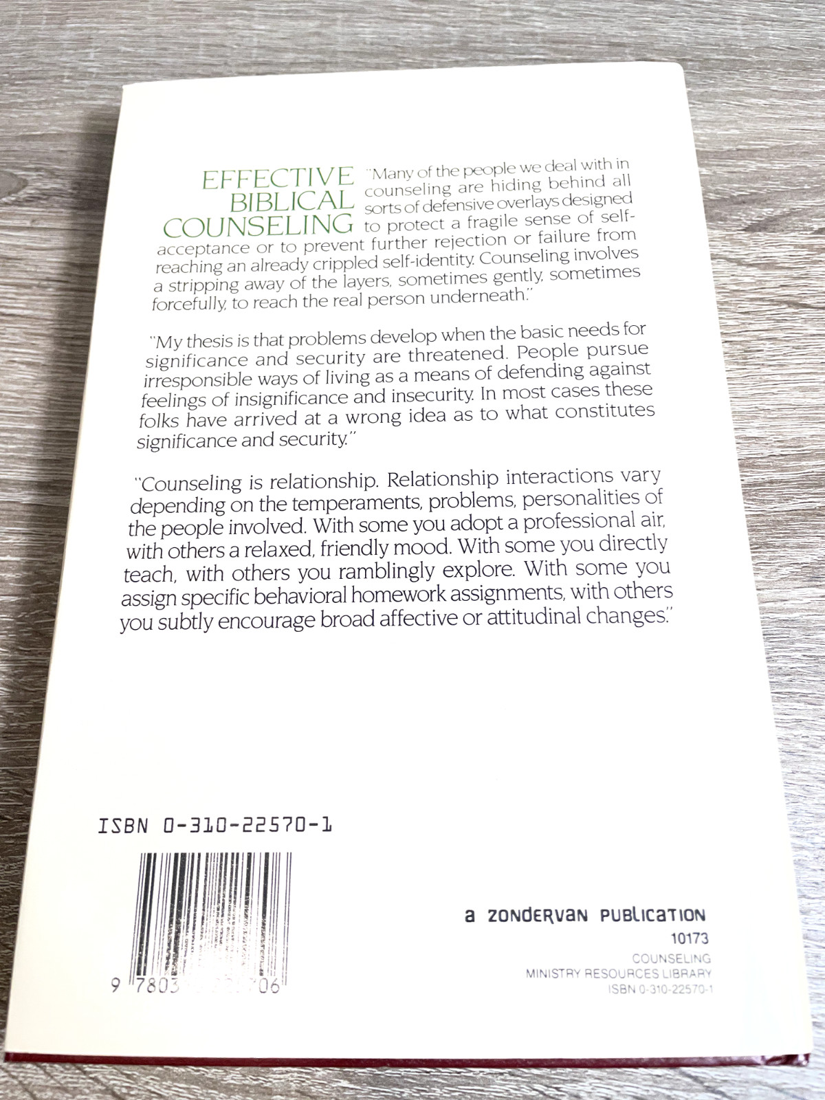 Effective Biblical Counseling by Dr. Larry Crabb Helping Caring Christians