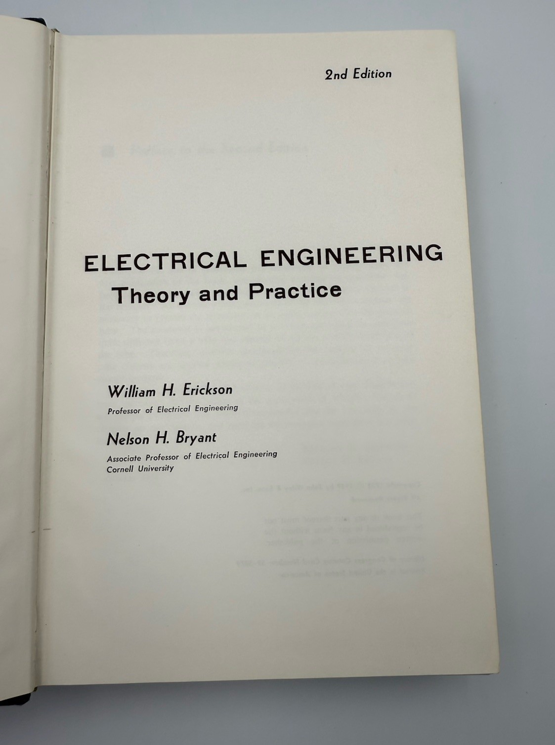 Electrical Engineering Theory Practice Erickson Bryant 1959 2nd Ed HC