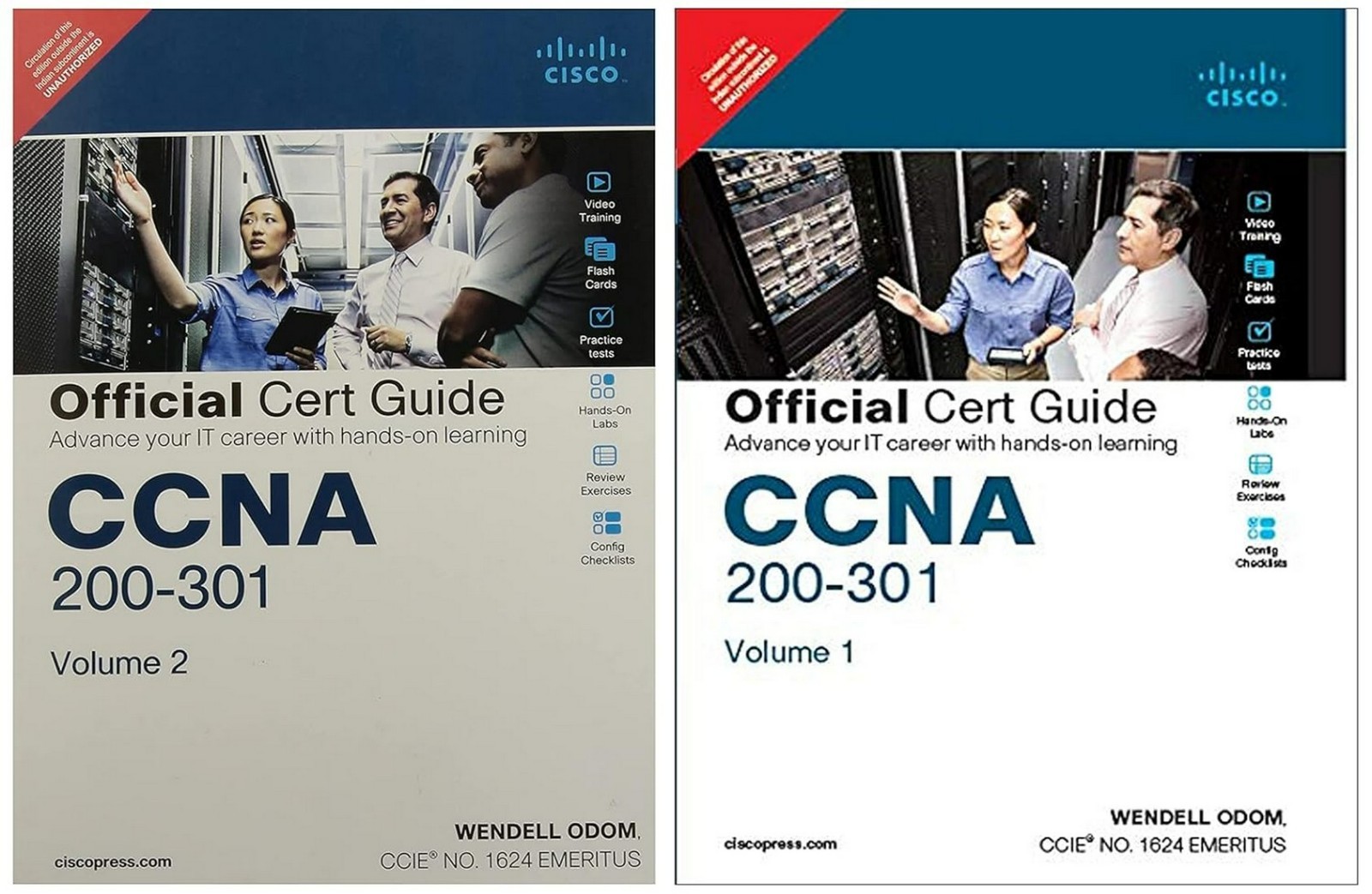 CCNA 200-301 Official Cert Guide Volume 1 + Volume 2 (2 book set) Wendell Odom