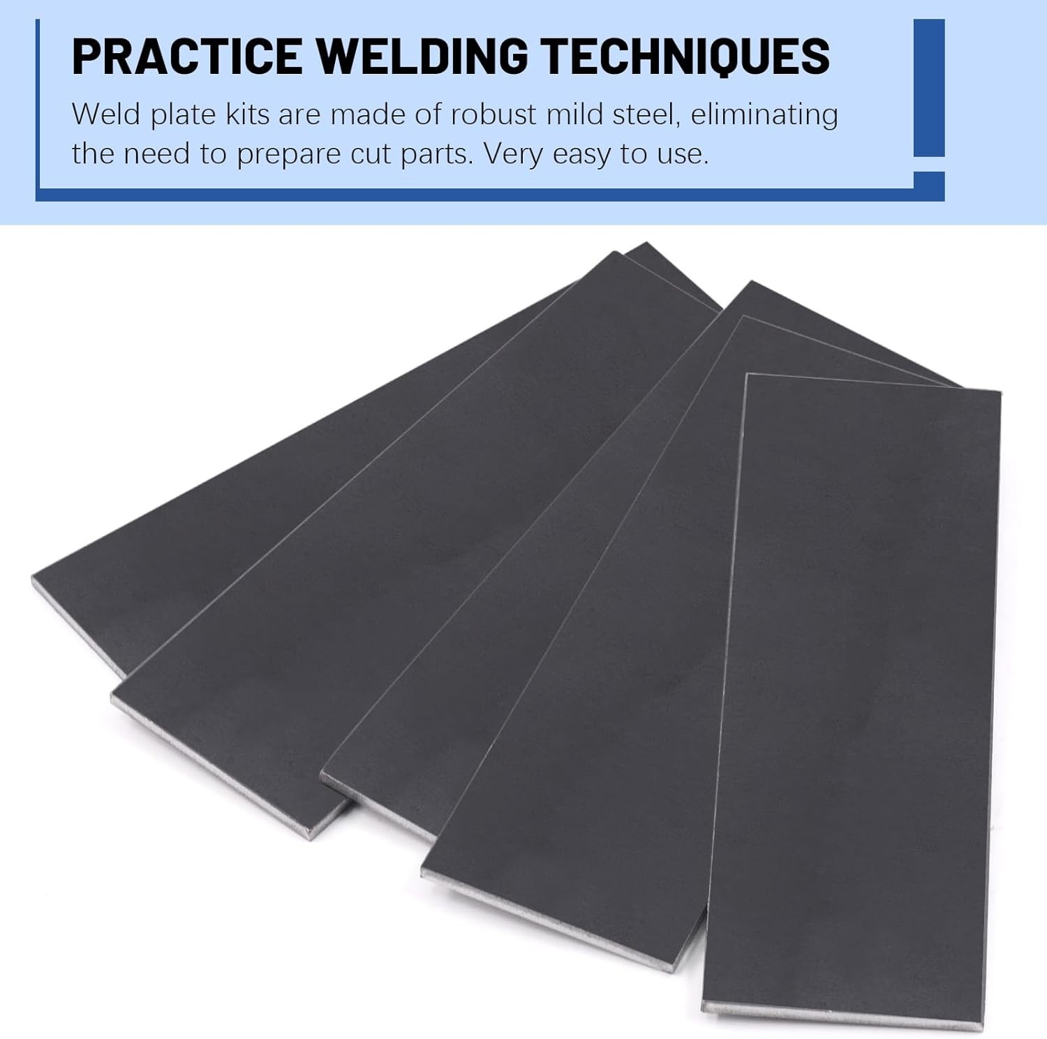 Glarks 5Pcs 2″ x 6″ Welding Coupons, 1/8″ Thick 11 Gauge Mild Steel Welding Kit