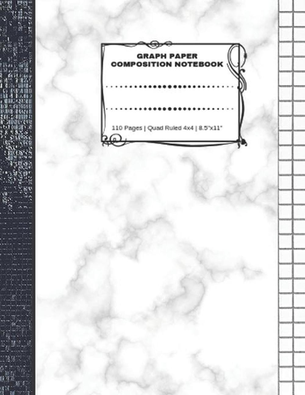 Graph Paper Composition Notebook: 110 Pages – Quad Ruled 4×4 – 8.5″ x 11″ Marble