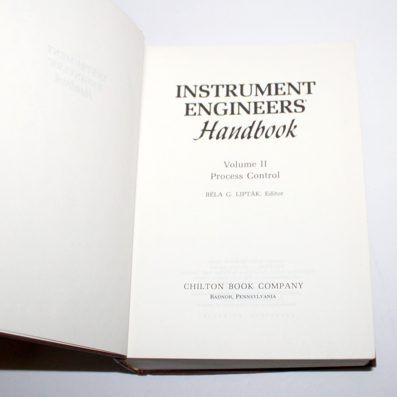 Instrument Engineers’ Handbook vol 1 & 2 1969 1st Ed Bela G Liptak
