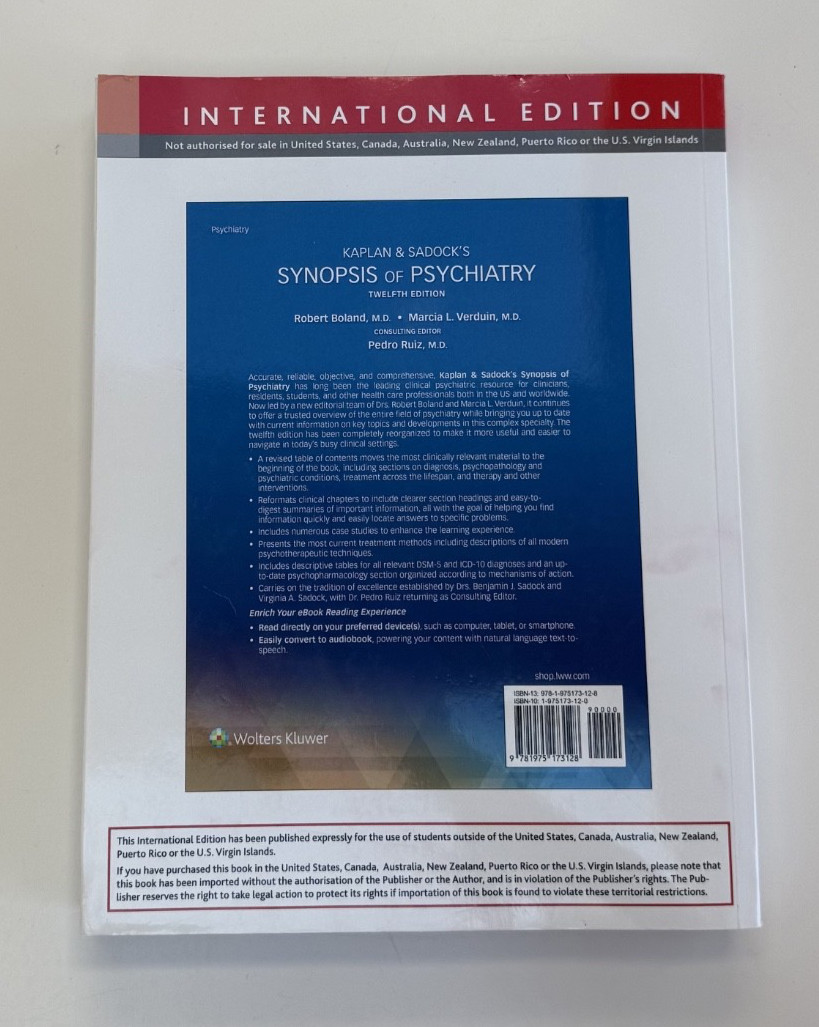 Kaplan and Sadock’s Synopsis of Psychiatry by Marcia Verduin, Robert Boland