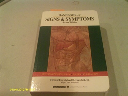 Handbook of Signs and Symptoms – VERY GOOD