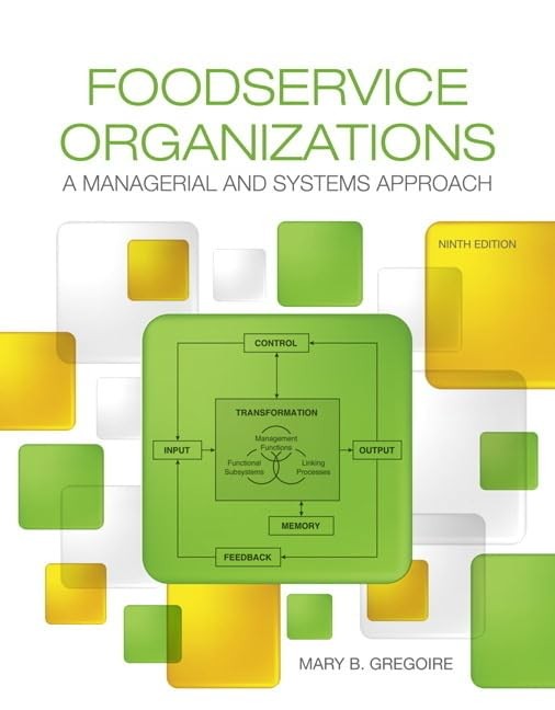 Foodservice Organizations: A Managerial and Systems Approach – paperback Gre…